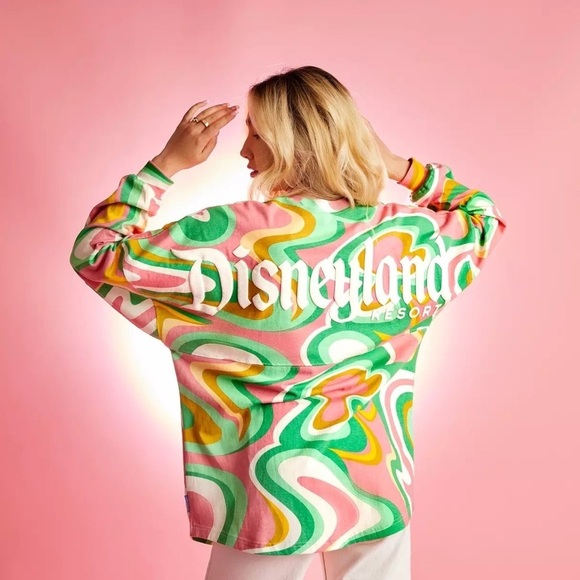 Disneyland Resort Spirit Jersey swirl collection long sleeve colorful pullover - Picture 2 of 9
